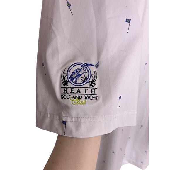 FootJoy Golf Polo Men’s XL Blue Flag Pattern Embroidered Patch Performance Shirt - Picture 4 of 6